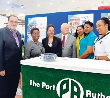 ??  ?? From left: Andrew Fazio of C & W Business; Gloria Henry; Marlene Malahoo Forte, attorney general; Karl Samuda, minister without portfolio in the Office of the Prime Minister; Kimberly Stiff, assistant VP, Marketing Solutions; Maxine Burton; and...