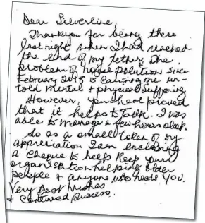  ??  ?? Just two of the letters pledging help which have been received in the two weeks since Esther Rantzen’s appeal for financial support