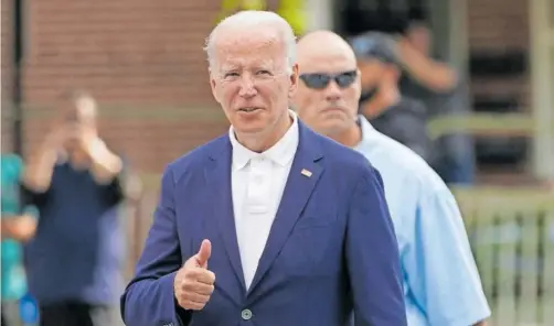  ?? REUTERS ?? Joe Biden, presidente de EE UU, en Wilmington, Delaware, el pasado domingo.