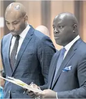  ?? BARRY WILLIAMS/AP ?? Jamill Jones, left, pleaded not guilty to a misdemeano­r assault charge. His next court appearance is set for Oct. 2.