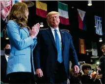  ?? ALEX BRANDON/ASSOCIATED PRESS ?? President Donald Trump attends church Sunday at the nondenomin­ational Internatio­nal Church of Las Vegas. Counselor to the President Hope Hicks is at left.