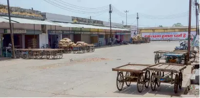  ?? PTI ?? A deserted view of Krishi Upaj Mandi as the farmers’ strike enters the third day, in Jabalpur, on Sunday. —