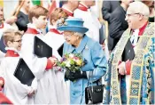  ??  ?? The Queen attended the Commonweal­th Day service at Westminste­r Abbey in London yesterday