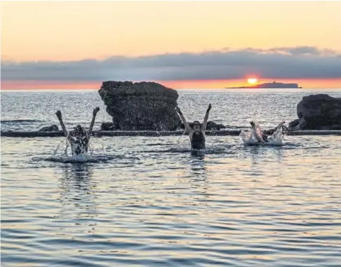  ??  ?? TAKING THE PLUNGE: Villagers who are restoring a seawater pool to its former glory have scooped a £40k grant.