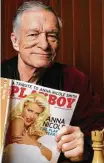  ?? Damian Dovarganes / Associated Press ?? Playboy’s Hugh Hefner, shown in 2007, displays a copy of his magazine. He died last year.