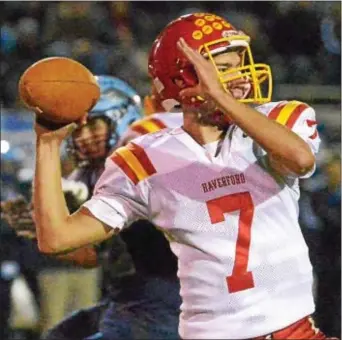  ?? BOB RAINES — DIGITAL FIRST MEDIA ?? Haverford quarterbac­k Jake Ruane, here tossing a pass in last season’s playoff loss to North Penn, will try again to beat the Knights in the first round of the District 1 Class 6A playoffs Friday night. Last season, North Penn took care of Haverford,...