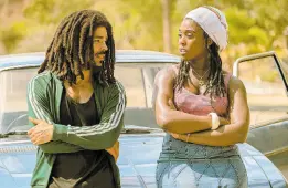  ?? PARAMOUNT PICTURES VIA AP ?? Kingsley Ben-Adir (left), and Lashana Lynch in ‘Bob Marley: One Love’.