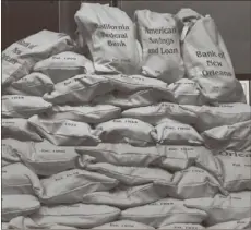  ?? ?? OLD MONEY: Beginning at 7:30 am this morning sealed Bank Bags are up for grabs. Each bag measures 9” X 17.5”, bears the name of one of several now defunct banks and is full of valuable U.S. coins and currency some dating clear back to the early 1900’s.