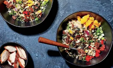  ?? [PHOTO BY STACY ZARIN GOLDBERG, FOR THE WASHINGTON POST] ?? Brown Rice Salad With Crispy Spinach and Pecans