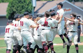  ??  ?? Washington Township celebrates winning the Class A LaPorte Semistate.