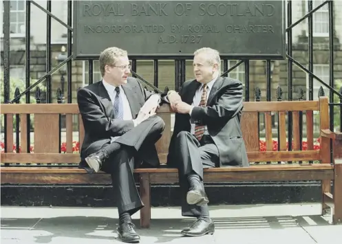  ??  ?? 0 Fred Goodwin (left) chatting to George Mathewson, former RBS group chief executive, in 1998