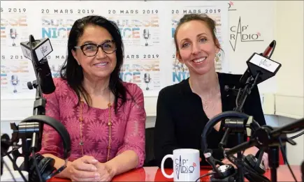  ?? (DR) ?? Tout est prêt pour le lancement, aujourd’hui, de l’opération « presse à l’école ». Y compris les studios de Cap Radio au rectorat de Nice. Directrice du Clémi, Lilia Parisot (à gauche) et Roxane Obadia, coordonnat­rice, y ont veillé en organisant cette e édition.