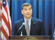  ?? Gary Coronado Los Angeles Times ?? ATTY. GEN. Xavier Becerra’s office has filed notice that it will appeal a judge’s ruling on charter cities.