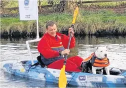  ??  ?? John Oakley will spend a week kayaking with his dog Max to raise money for the RSPCA