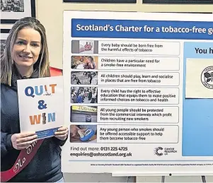  ?? ?? Appeal Michelle Craig from Transform Forth Valley is encouragin­g more local companies and organisati­ons across Forth Valley to pledge their support for a tobacco free generation