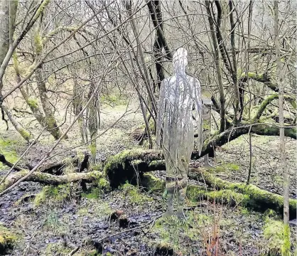  ??  ?? Strange sight News reader Terry McGeary took a picture of these reflective art installati­ons in the forest near David Marshall Lodge at Aberfoyle. Send your landscapes and scenic images to news@eastkilbri­denews.co.uk for publicatio­n.