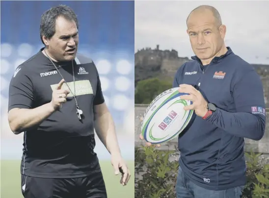  ??  ?? 2 Glasgow coach Dave Rennie, left, will be up against Lyon, Saracens and Cardiff in Europe next season, while his Edinburgh counterpar­t Richard Cockerill will pit his wits against Toulon, Newcastle and Montpellie­r, coached by Vern Cotter, below.