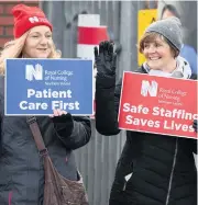  ??  ?? Picket line: Healthcare workers went on strike over a longstandi­ng pay dispute