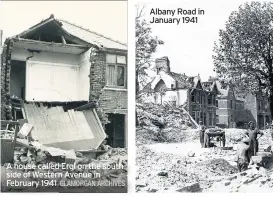  ?? GLAMORGAN ARCHIVES ?? A house called Ergl on the south side of Western Avenue in February 1941 Albany Road in January 1941