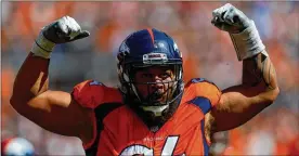  ?? JUSTIN EDMONDS / GETTY IMAGES ?? Broncos defensive tackle Domata Peko (94) faced the Ravens 22 times while anchoring the Bengals defensive line from 2006-16. “Baltimore is a tough place to play . ... The crowd is going to be loud as heck,” says Peko.