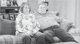  ?? ADAM ROSE THE ASSOCIATED PRESS ?? Roseanne Barr and John Goodman appear in the well-received revival of “Roseanne.”