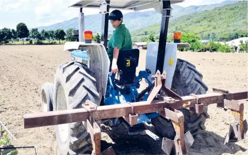  ?? JUAN TOMÁS VALENZUELA ?? La monja sube a su tractor cada día para labrar la tierra.