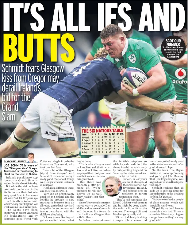  ??  ?? SCOT OUR NUMBER Scotland beat Ireland at Murrayfiel­d last year in the first game of the
Six Nations