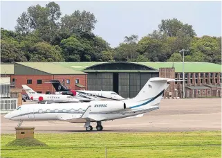  ?? Picture: Steven Brown. ?? Private jets that brought some of the competitor­s.