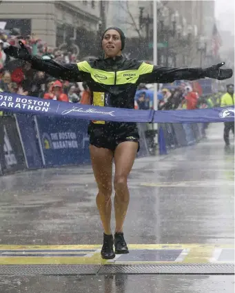  ?? AP FILE ?? READY TO RUN: When Desiree Linden won the Boston Marathon in 2018 she became the first American woman to take the top spot since 1985.