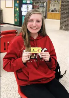  ?? MEGAN DAVIS/MCDONALD COUNTY PRESS ?? Isaac Gardner, attend St. Jude’s prom. All formal wear, hair, make-up and additional expenses were taken care of by the hospital. Mandy Bogart, McDonald County High School Senior, shows “Homework Passes” she is selling to raise funds for St. Jude...