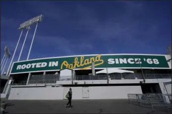  ?? JEFF CHIU — THE ASSOCIATED PRESS ?? Oakland Coliseum is seen before an Athletics game in Oakland, Calif., on April 28, 2023.
Nevada teachers are challengin­g the use of up to $380 million of public funds to relocate the A’s to Las Vegas.