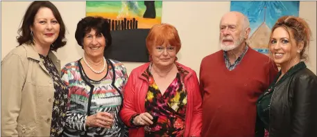  ??  ?? At Bridie Farrell’s art exhibition were Margaret White, Bernie McDonnell, Phil and Brian Conyngham and Joan Donohoe