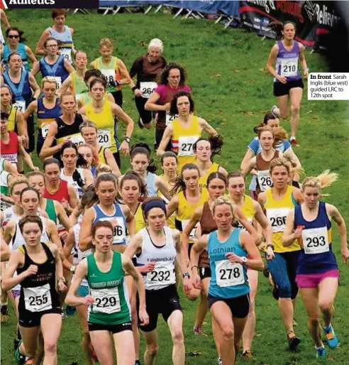  ??  ?? In front Sarah Inglis (blue vest) guided LRC to 12th spot