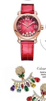  ??  ?? Dancing Lights Rose gold and diamond Happy Sport watch, $21,600, Chopard