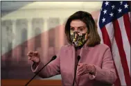  ?? (The New York Times/Amr Alfiky) (AP/Susan Walsh) ?? Senate Minority Leader Mitch McConnell (left) and Senate Majority Leader Charles Schumer have haggled privately over how and when to start impeachmen­t proceeding­s. House Speaker Nancy Pelosi (right) hasn’t set a date to send the charges to the Senate, but said it will be soon. “I don’t think it’s very unifying to say ‘Let’s just forget it and move on,’” she said Thursday.