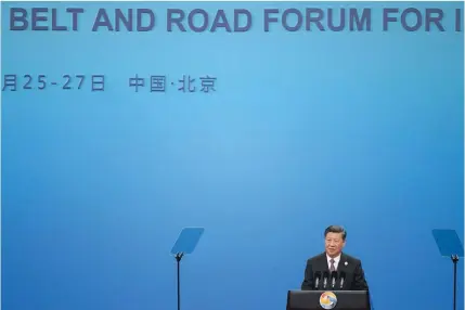  ?? GETTY IMAGES ?? Xi, seen here at the opening ceremony of the Belt and Road Forum in Beijing in 2019, has been pushing a vision of a ‘global energy internet’