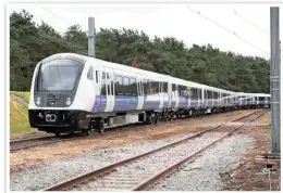  ?? JACK BOSKETT/ RAIL. ?? Elizabeth Line 345046, built by Bombardier, was displayed by Transport for London fresh from the factory.