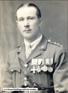  ??  ?? &gt; Lt Ernest Rollings with his medals