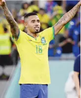  ?? GETTY ?? Gabriel Jesus, 25 anni, attaccante dell’Arsenal e della nazionale Brasiliana: n queste partite ha giocato 2 partite con la maglia verdeoro, in totale sono 57 partite con 19 reti