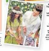  ?? PHOTOS: INSTAGRAM/ JYOTICHHED­A ?? Actor Shweta pathi (above) had her love story henna attooed for her ecent wedding to Chaitnya Sharma; (left) Yuvika Chaudhary’s bridal mehendi depicted the moment when Prince Narula proposed to her on a reality show