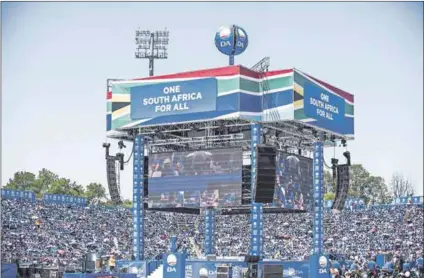  ?? Photo: Delwyn Verasamy ?? Minority consolidat­ion: A Democratic Alliance rally in 2019. The party lost ground in the 2019 general elections and analysts are predicting that this trend will continue.