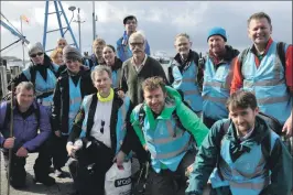  ??  ?? St Conan’s Way pilgrims at Oban ferry terminal before crossing to Mull.