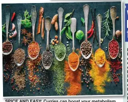  ??  ?? SPICE AND EASY: Curries can boost your metabolism