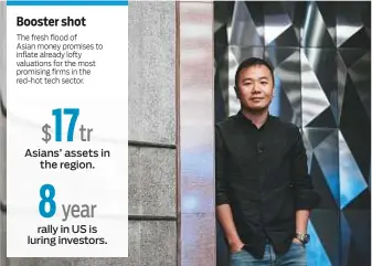  ?? Bloomberg ?? Matthew Tai, chief executive officer of JM Enigma Capital Group Ltd, in Hong Kong. Tai has been shifting part of his family’s fortune into digital start-ups.