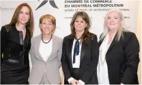  ??  ?? Caroline Roy, membre du comité de direction de Québecor, est accompagné­e de Sylvie Lalande, présidente du C.A. Groupe TVA, de Fabienne Larouche et de Julie Tremblay, présidente Groupe Média et Groupe TVA.