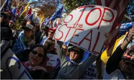  ?? ?? Supporters of Donald Trump rally at the supreme court in Washington DC on 14 November 2020 following the president’s defeat in the general election. Photograph: Shawn Thew/