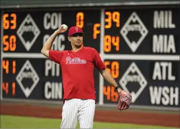  ?? MATT SLOCUM – THE ASSOCIATED PRESS ?? Orion Kerkering, who started this season in the low minor leagues, is now pitching for the Phillies in the postseason.