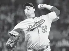  ?? Wally Skalij / TNS ?? The Dodgers’ Hyun-Jin Ryu, who was 7-3 with a 1.97 ERA in the regular season, will have his first playoff outing since 2014.