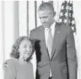  ?? AP FILE ?? President Barack Obama presents the National Medal of Art to Miriam Colon in 2015.