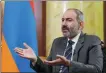  ?? HAYK BAGHDASARY­AN / REUTERS ?? Armenian Prime Minister Nikol Pashinyan on Oct 13.